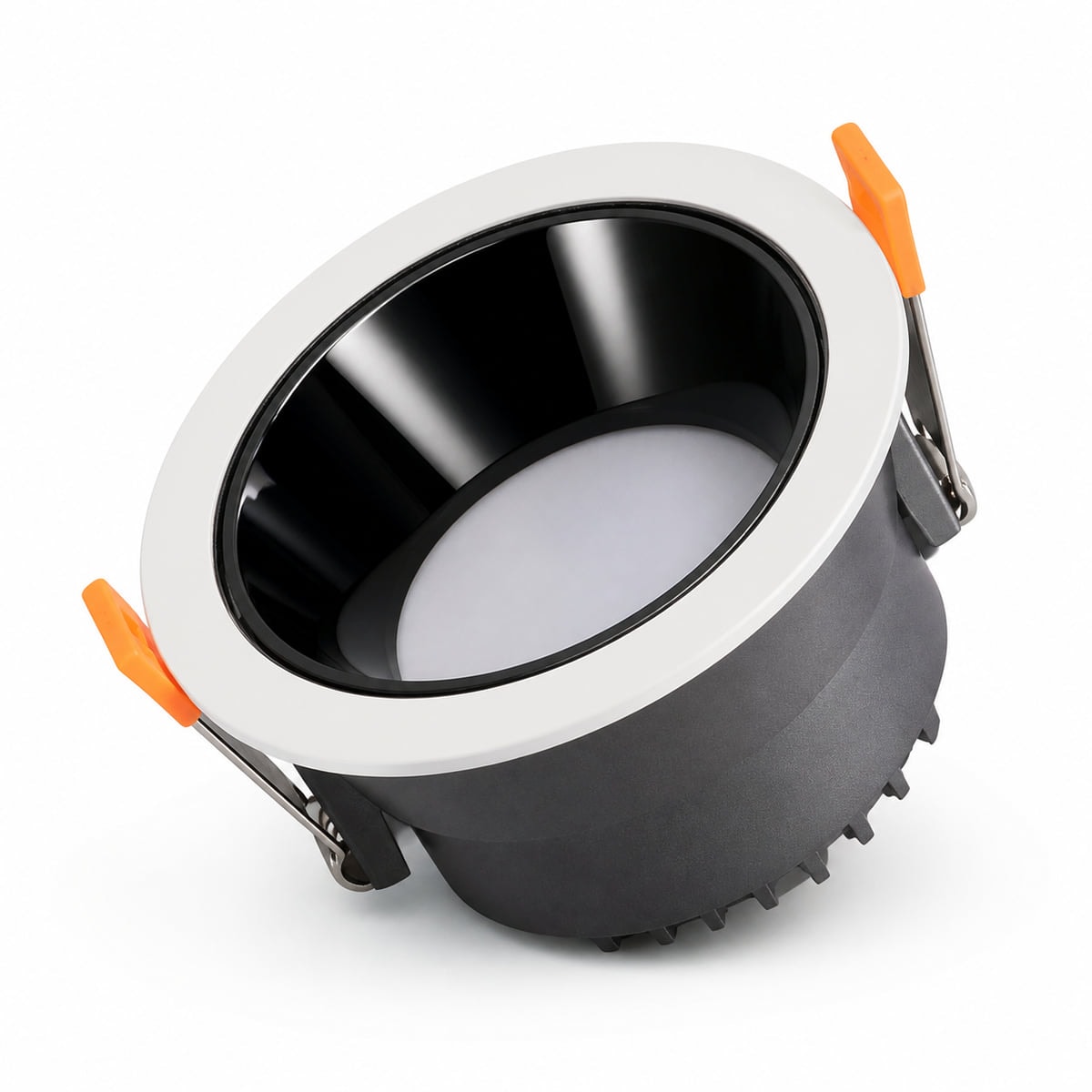 Đèn DOWNLIGHT CHỐNG CHOÁ trên nền trắng, ảnh sản phẩm chính diện