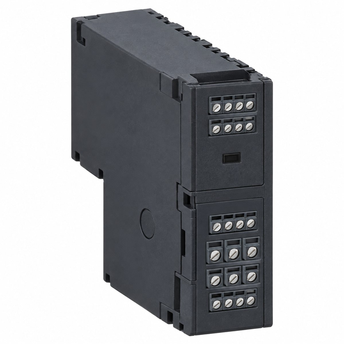 Mô-đun I/O cho TransferPacT Schneider trên nền trắng, ảnh sản phẩm chính diện