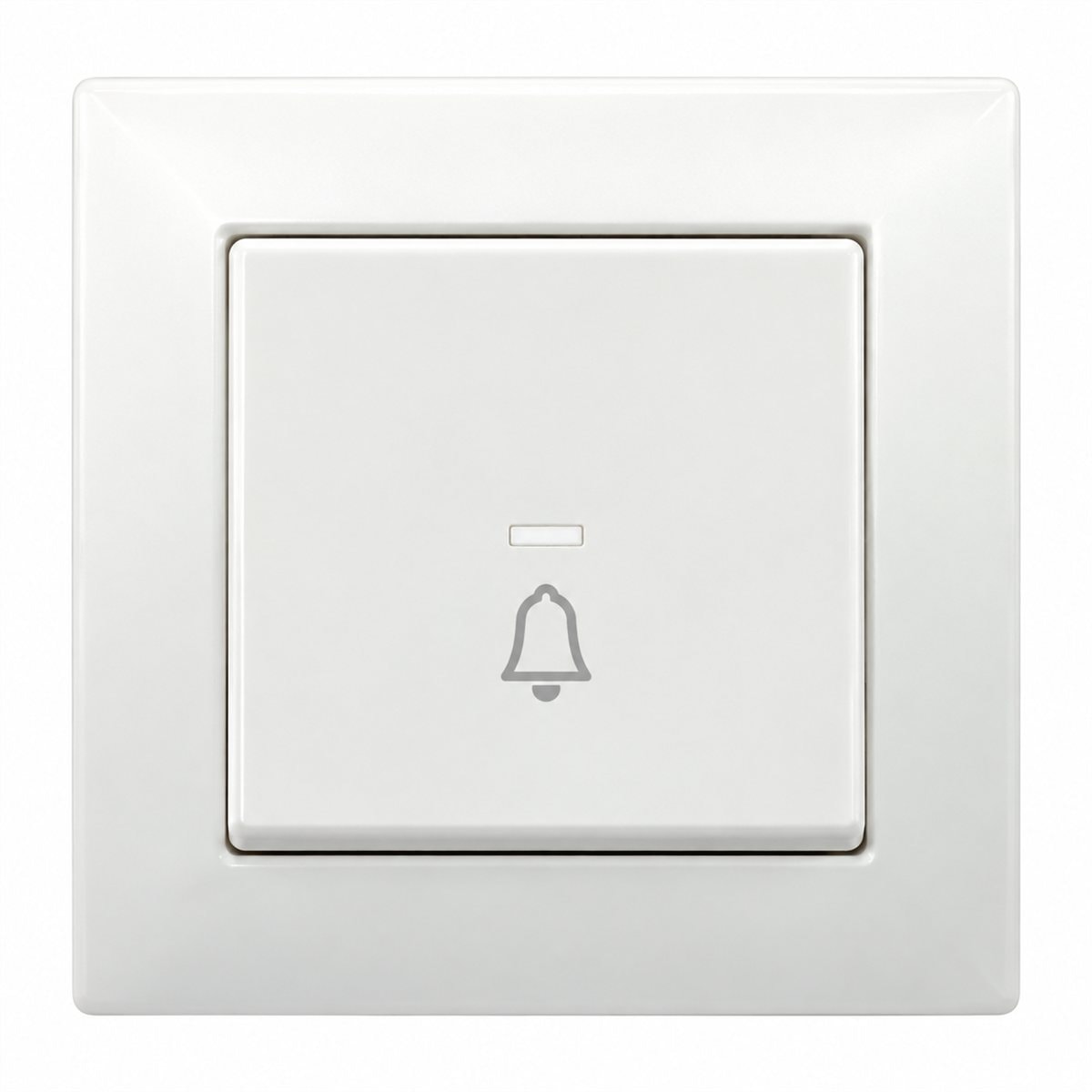 Nhấn nút chuông 10A Vivace Schneider trên nền trắng, ảnh sản phẩm chính diện