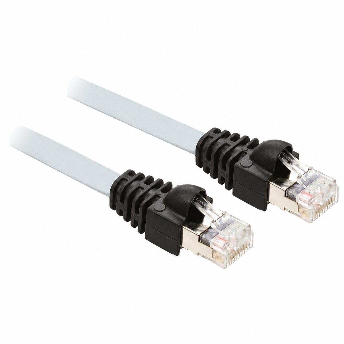 Cáp nối màn hình rời, 2 đầu RJ45 cho ATV600/ATV900 Schneider trên nền trắng, ảnh sản phẩm chính diện