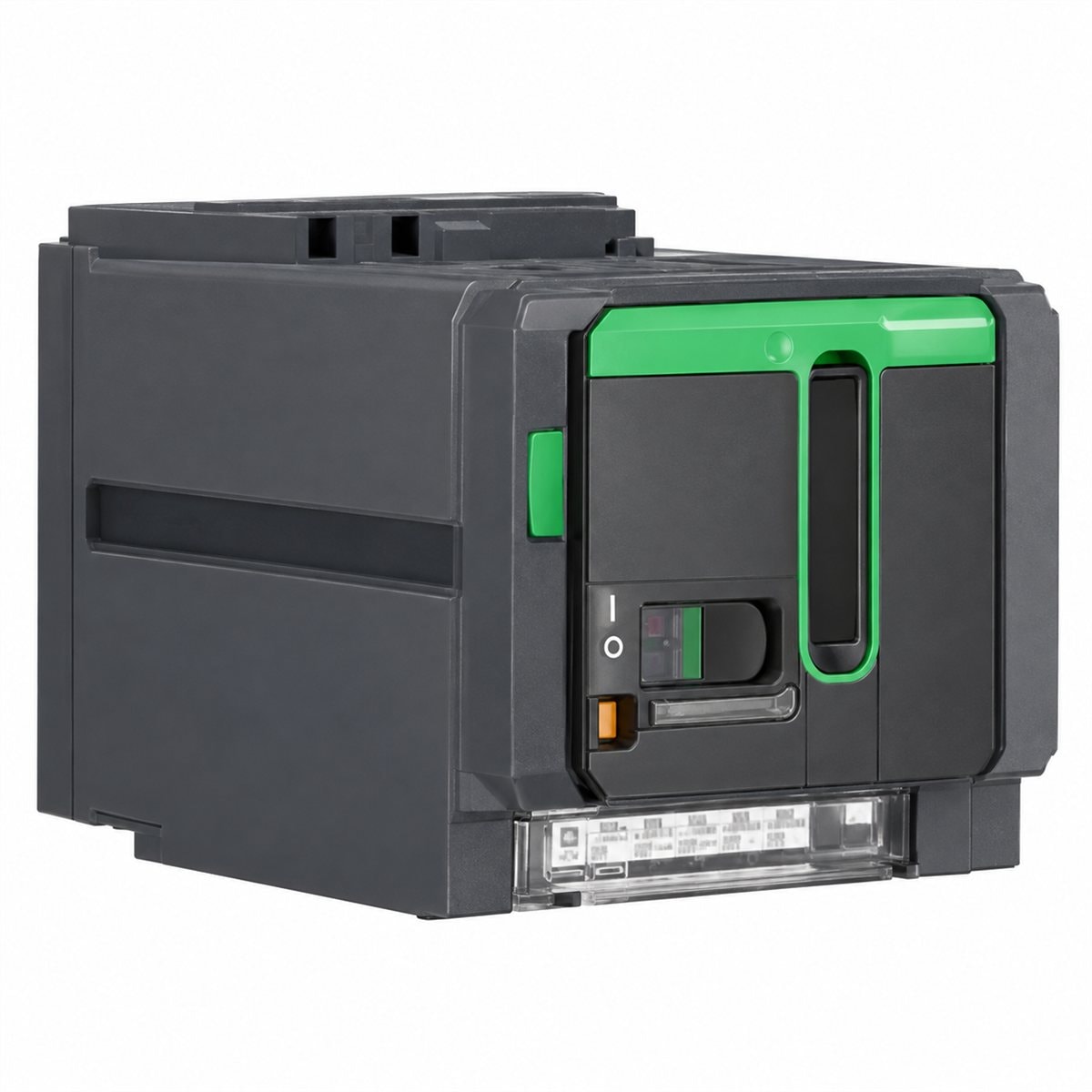 Bộ điều khiển động cơ cho MCCB EasyPact CVS Schneider trên nền trắng, ảnh sản phẩm chính diện