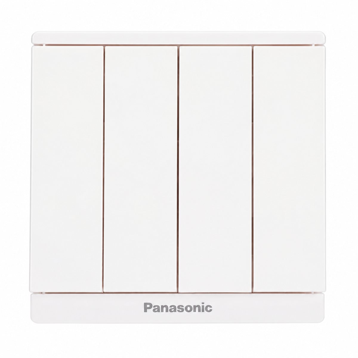 Bộ 4 công tắc B, 1 chiều, bắt vít Moderva Panasonic trên nền trắng, ảnh sản phẩm chính diện