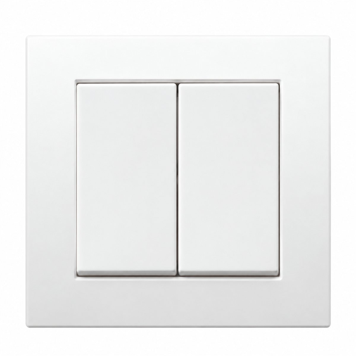 Công tắc đôi Vivace Schneider trên nền trắng, ảnh sản phẩm chính diện