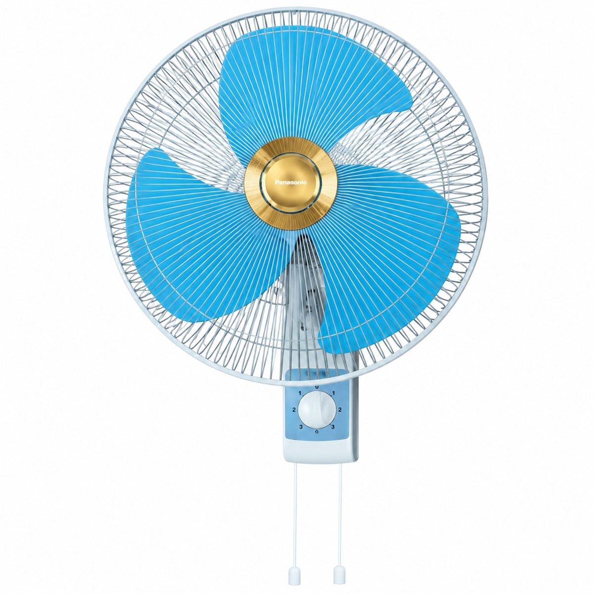 Quạt treo tường F-409U Panasonic trên nền trắng, ảnh sản phẩm chính diện