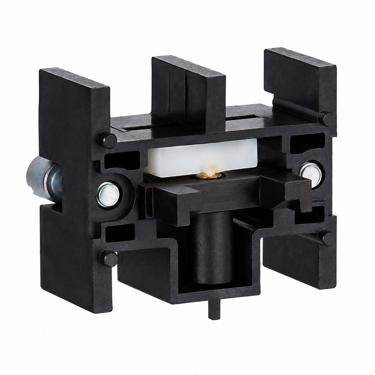 Mô-đun nhấn-kéo Easy Harmony XB2 Schneider trên nền trắng, ảnh sản phẩm chính diện
