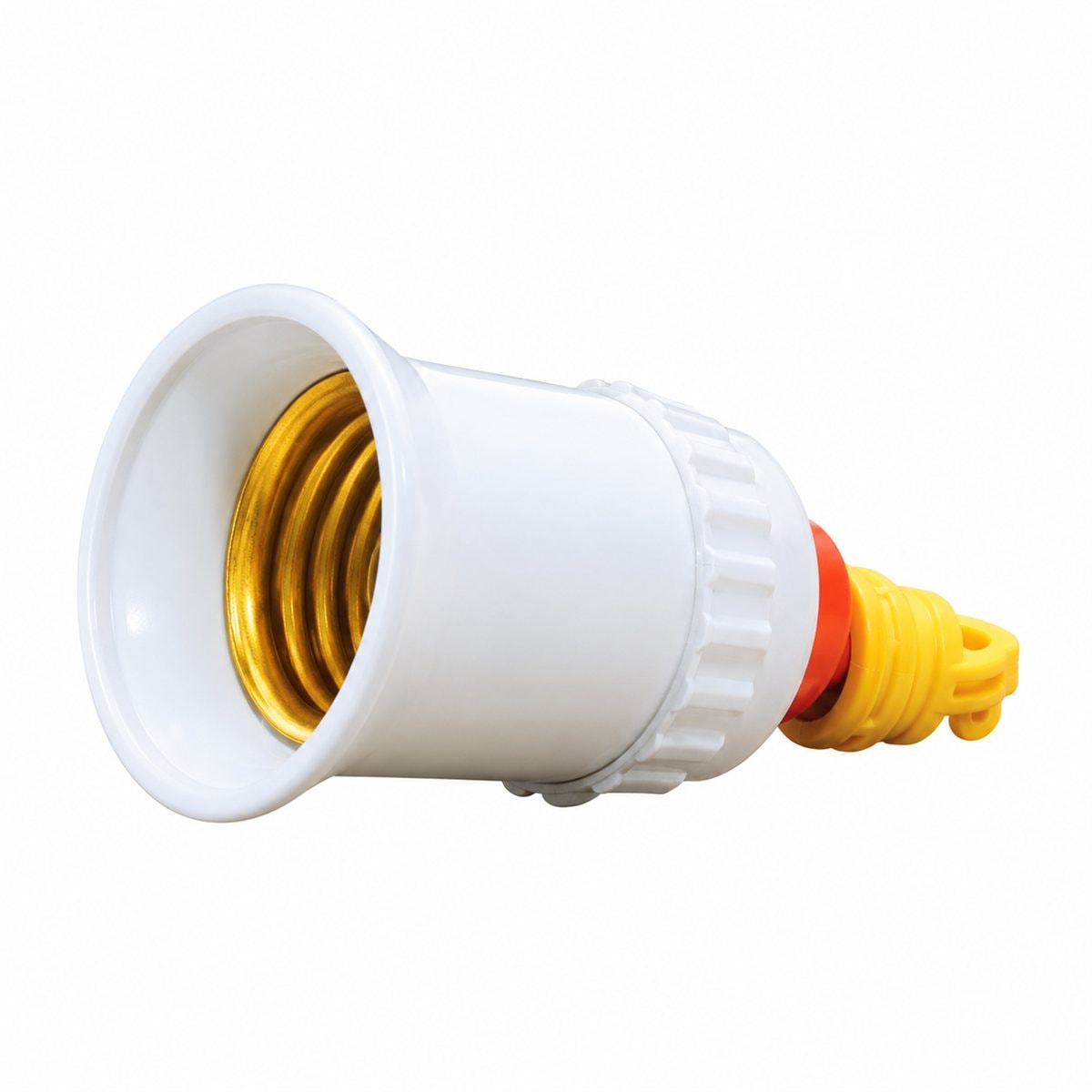 Đui đèn E27 di động có dây dài 20cm Panasonic trên nền trắng, ảnh sản phẩm chính diện