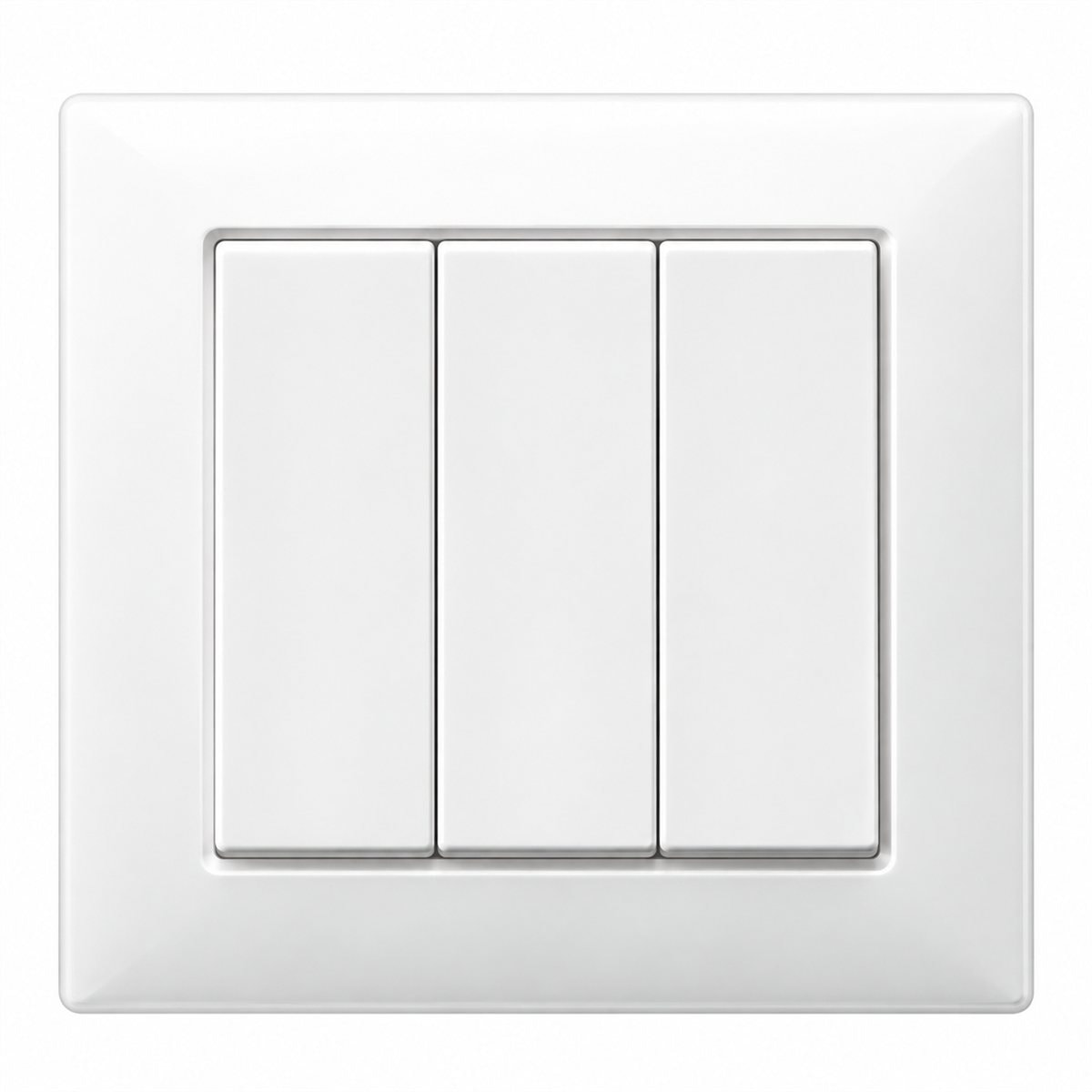 Công tắc ba Vivace Schneider trên nền trắng, ảnh sản phẩm chính diện