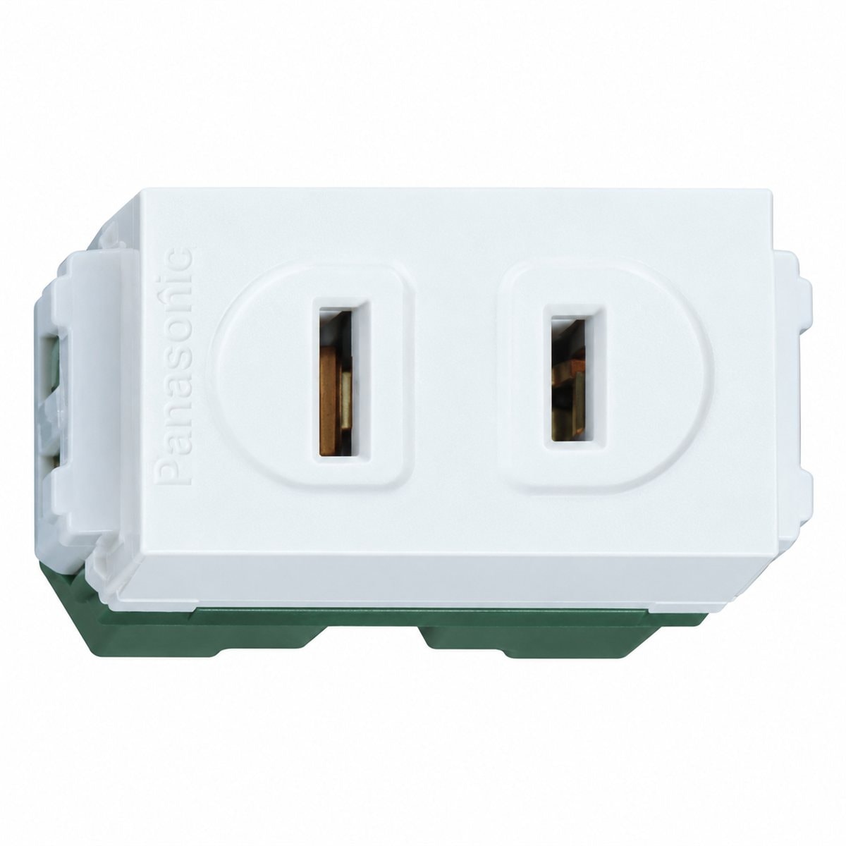 Ổ cắm đơn (dùng cho phích cắm dẹp) Full Color Wide Panasonic trên nền trắng, ảnh sản phẩm chính diện