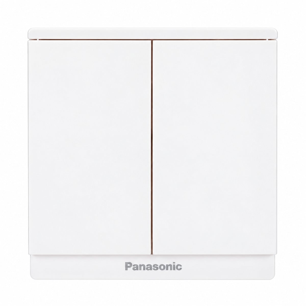 Bộ 2 công tắc C, 2 chiều, bắt vít Moderva Panasonic trên nền trắng, ảnh sản phẩm chính diện