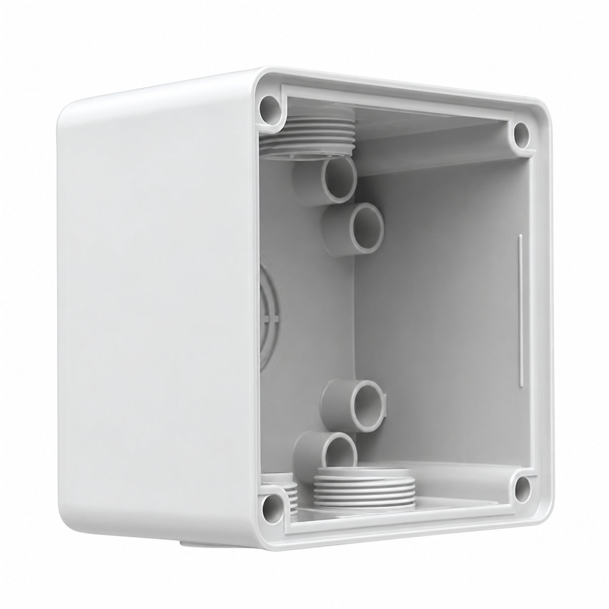 Hộp gắn dày 1G chống nước S56 Schneider trên nền trắng, ảnh sản phẩm chính diện