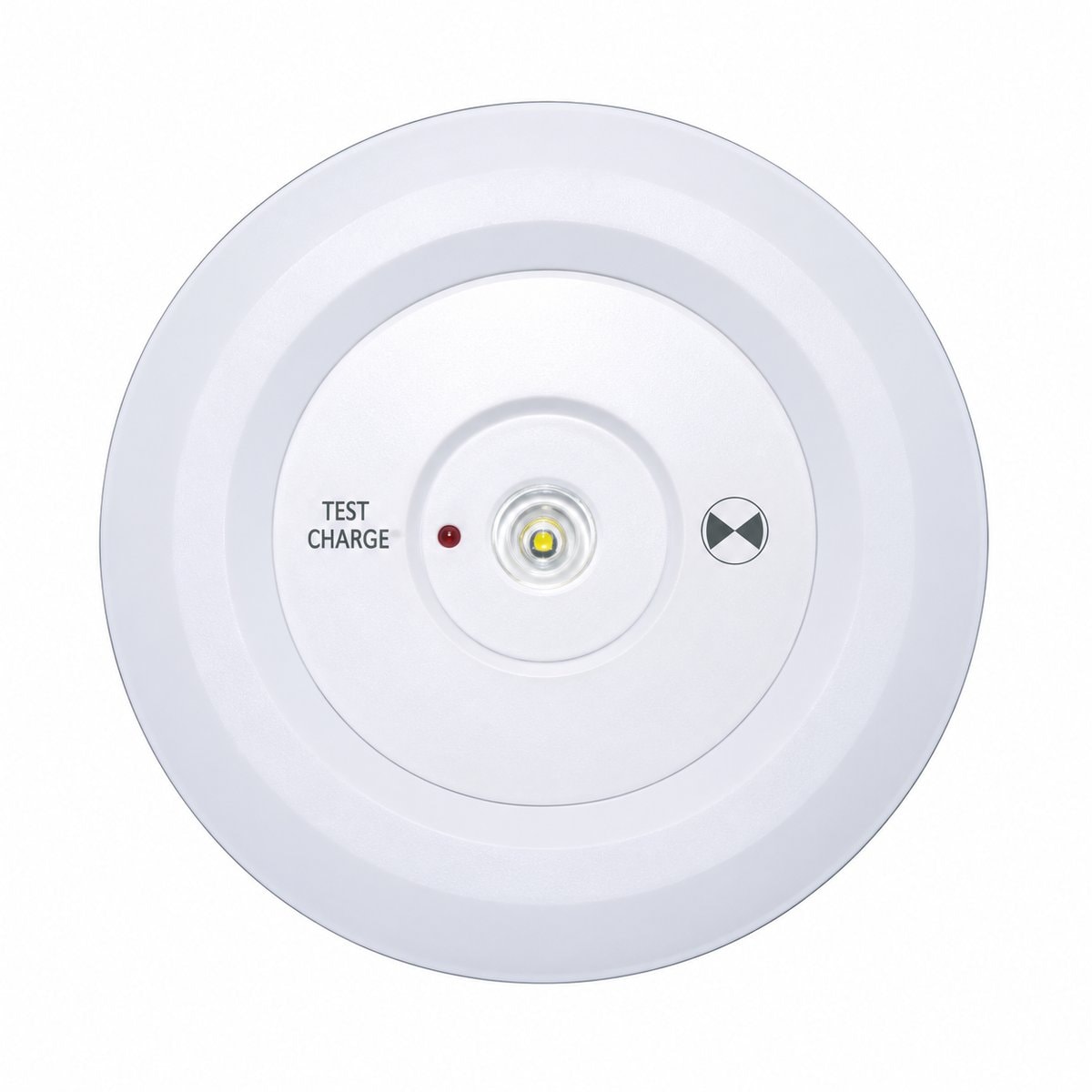 Đèn chỉ dẫn thoát hiểm Panasonic trên nền trắng, ảnh sản phẩm chính diện