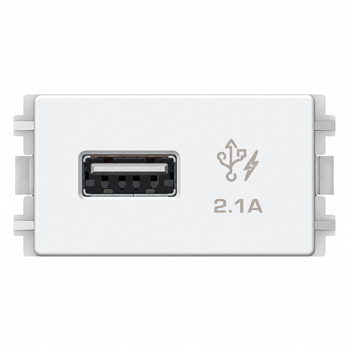 Ổ sạc USB đơn ZENcelo A Schneider trên nền trắng, ảnh sản phẩm chính diện