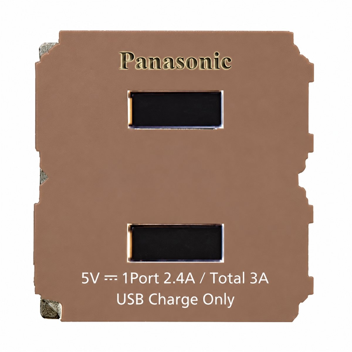 Ổ cắm sạc USB 2 cổng, cắm nhanh Halumie Panasonic trên nền trắng, ảnh sản phẩm chính diện