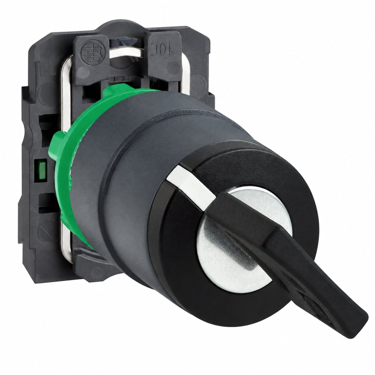Công tắc chìa khoá (khoá n°455), trọn bộ Harmony XB5 Ø22 Schneider trên nền trắng, ảnh sản phẩm chính diện