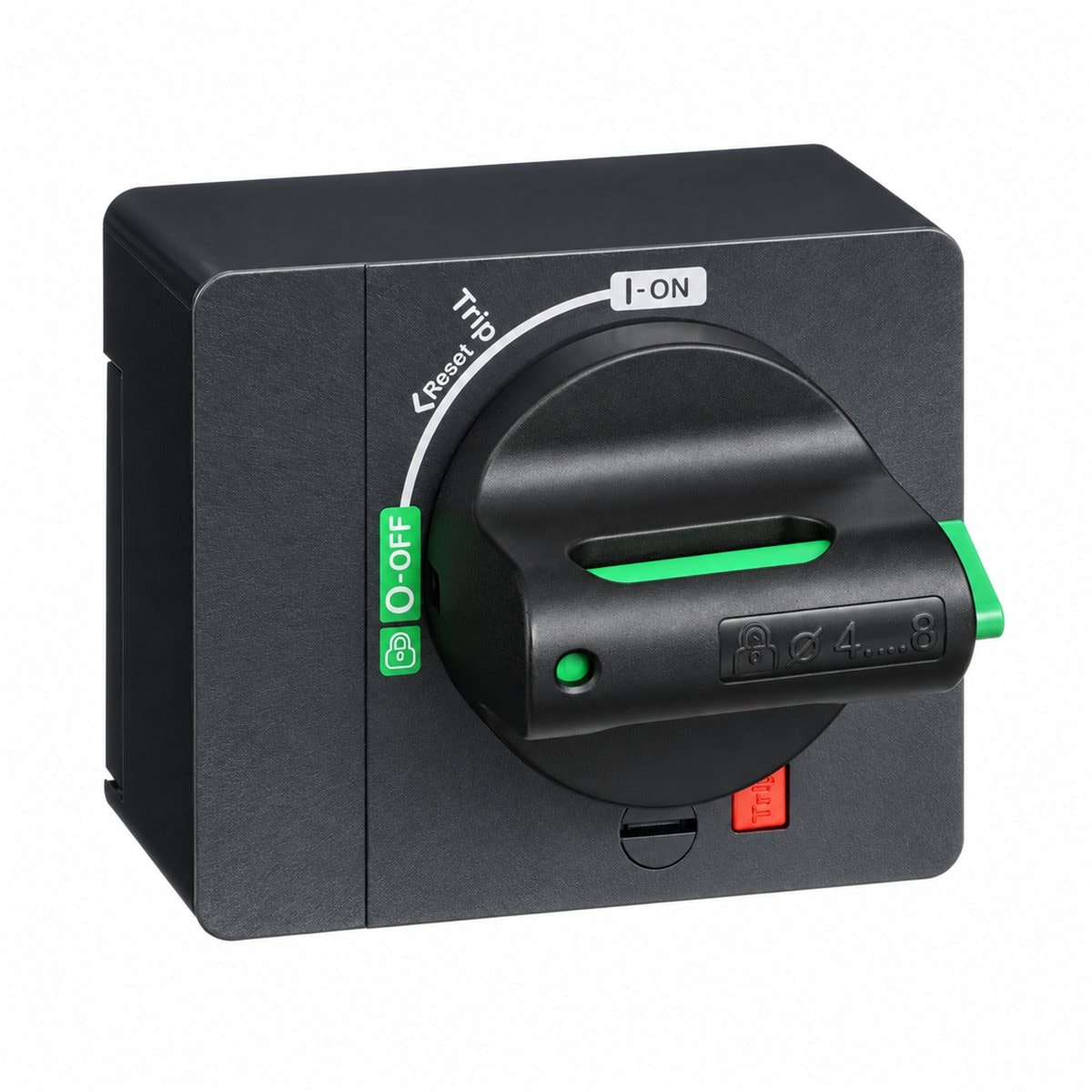 Tay xoay trực tiếp cho MCCB ComPacT NSXm Schneider trên nền trắng, ảnh sản phẩm chính diện