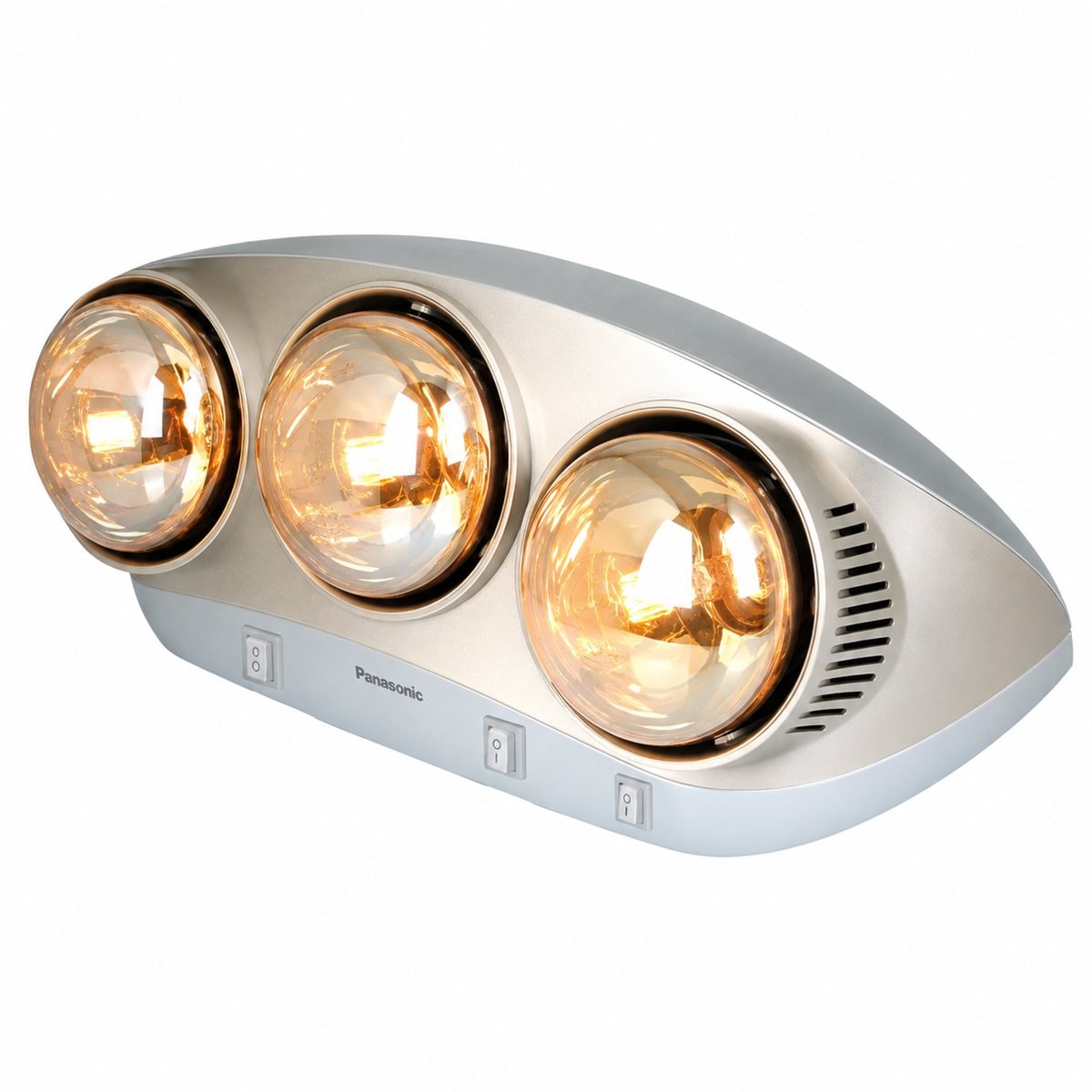 Đèn sưởi treo tường 3 bóng Panasonic trên nền trắng, ảnh sản phẩm chính diện