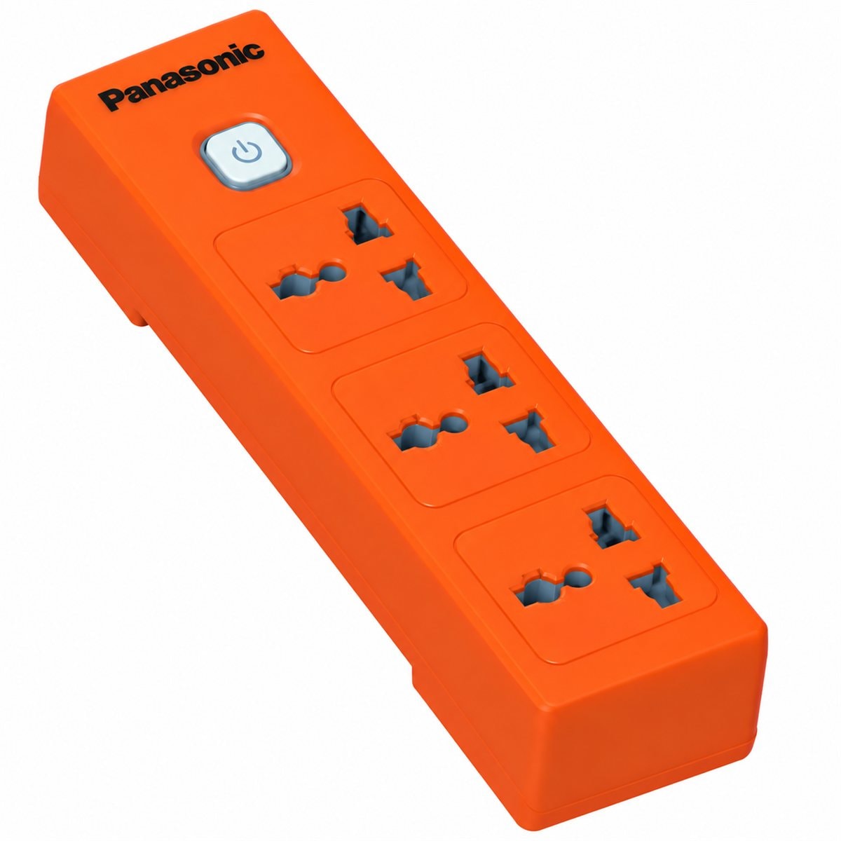 Ổ cắm có dây 3 ổ đa năng + 1 công tắc Panasonic trên nền trắng, ảnh sản phẩm chính diện