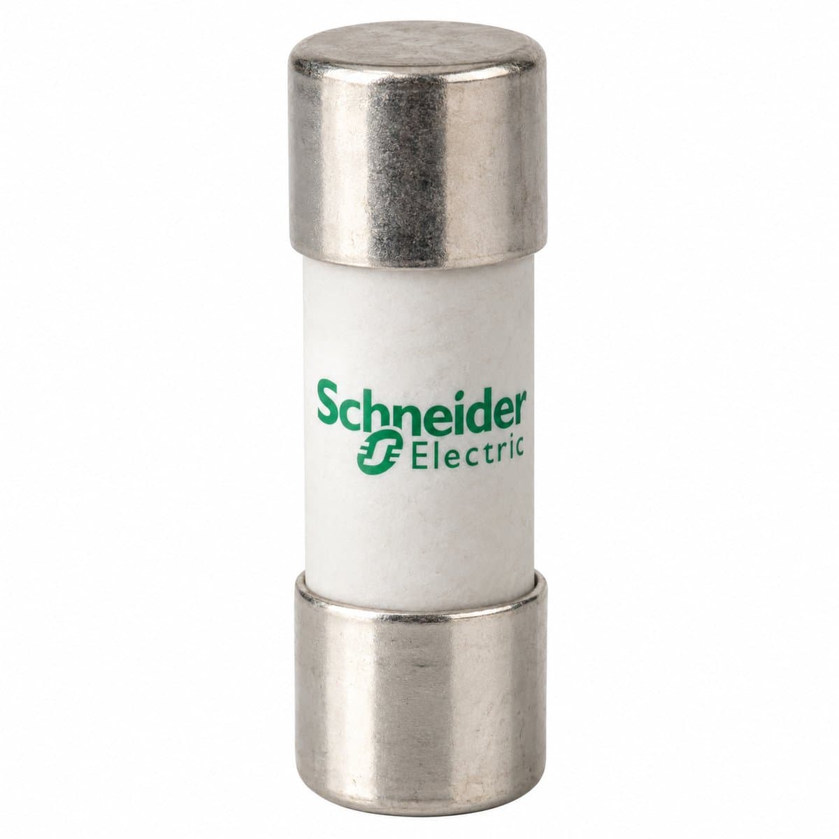 Cầu chì cartridge Schneider trên nền trắng, ảnh sản phẩm chính diện