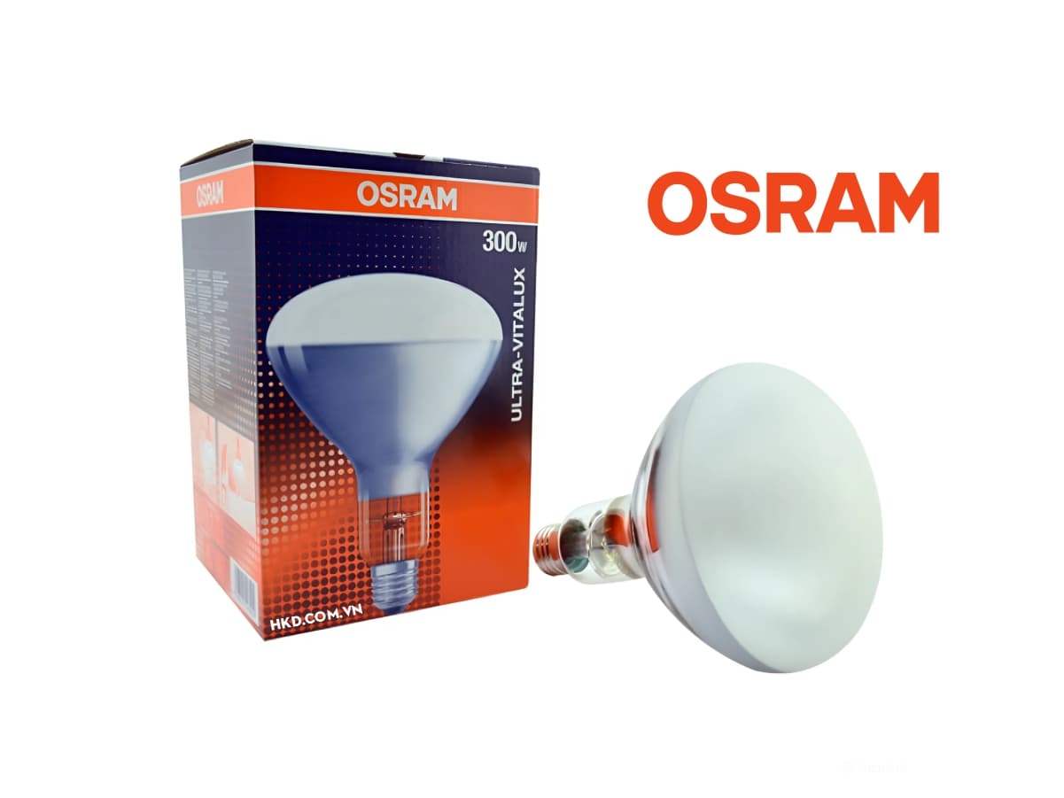 The OSRAM ULTRA VITALUX 300W 230V E27 bulb is a specialized UV-A and UV-B emitting device for technical and industrial use.