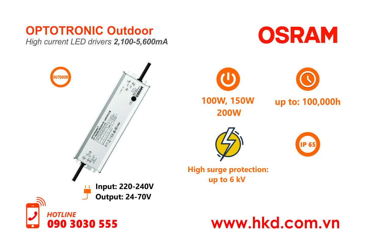 Bộ chuyển nguồn OPTOTRONIC Outdoor High current LED drivers