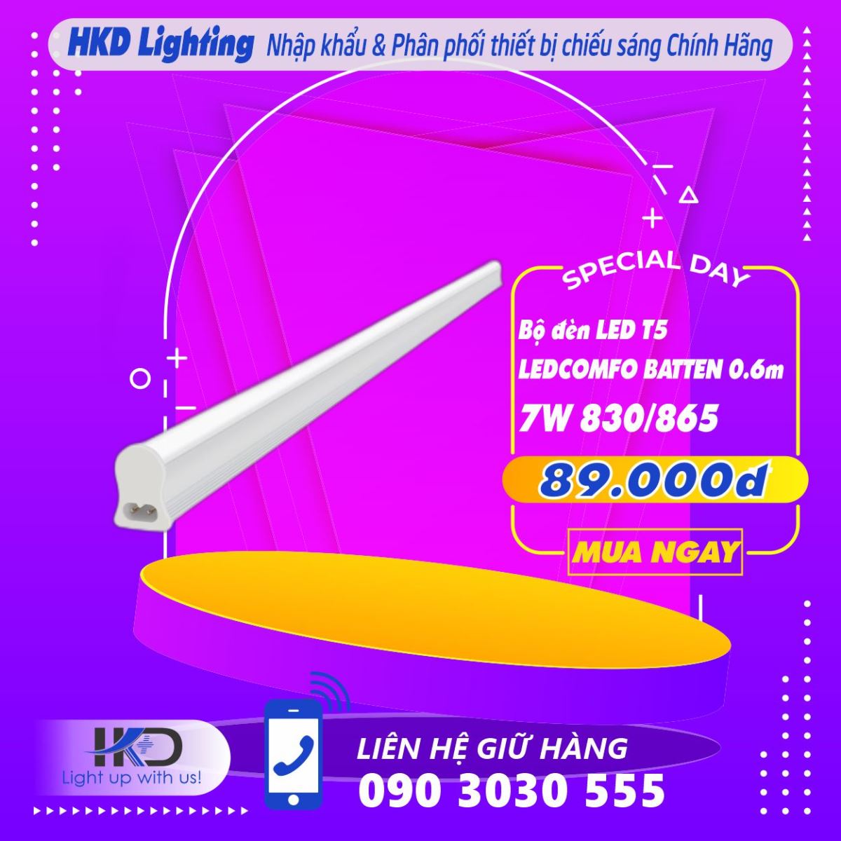 Bộ đèn LED T5 LEDCOMFO BATTEN 7W OSRAM - Lắp đặt dễ dàng, Ánh sáng chất lượng