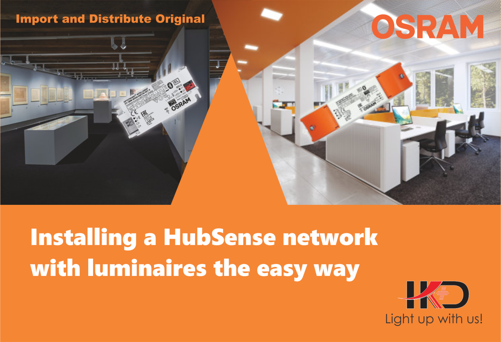 Installing a HubSense network with luminaires the easy way